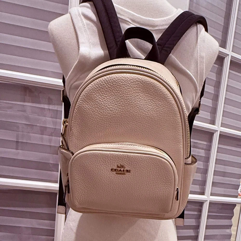 Coach MINI COURT BACKPACK IN PEBBLED LEATHER